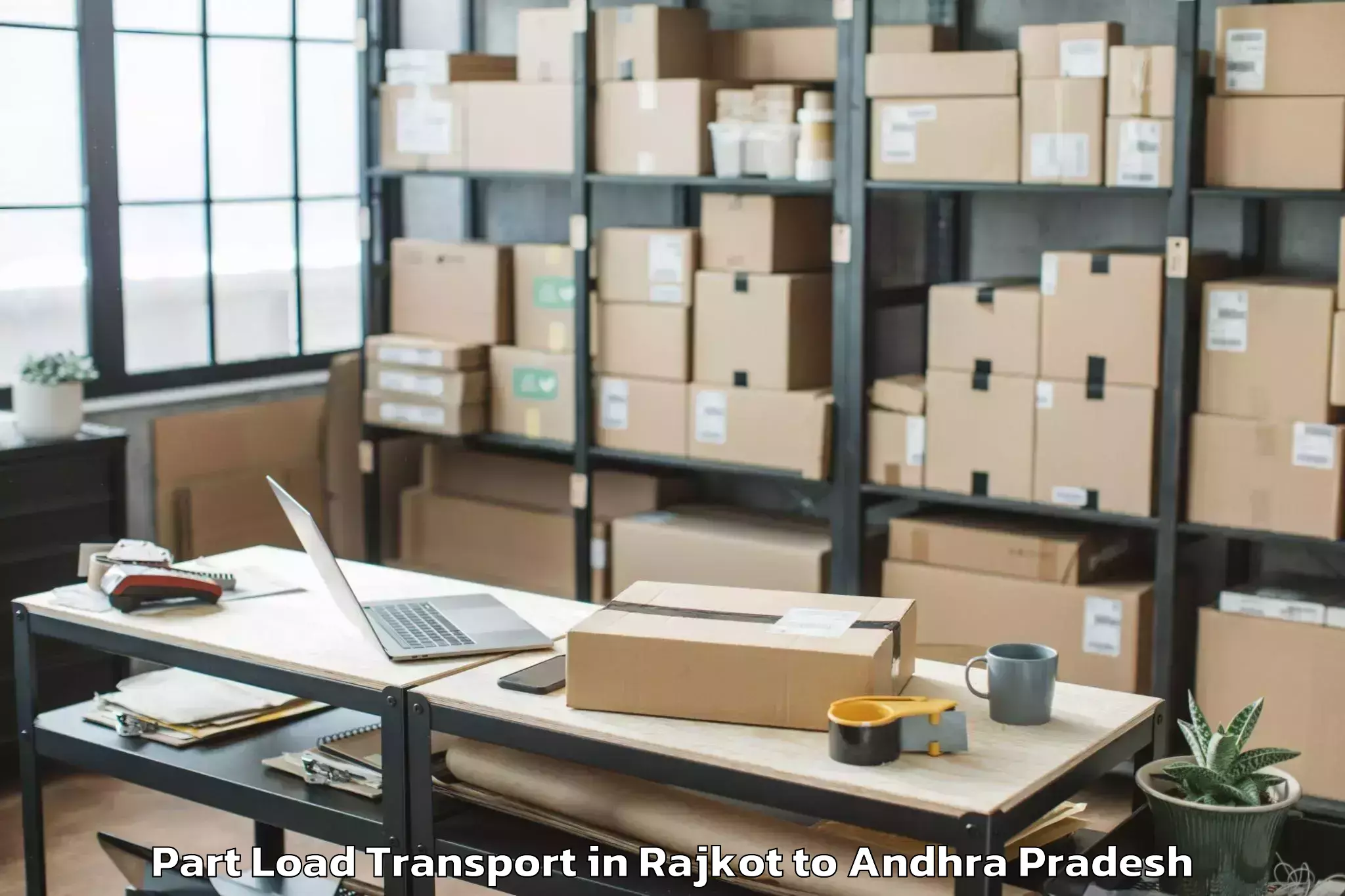 Affordable Rajkot to Peddapuram Part Load Transport